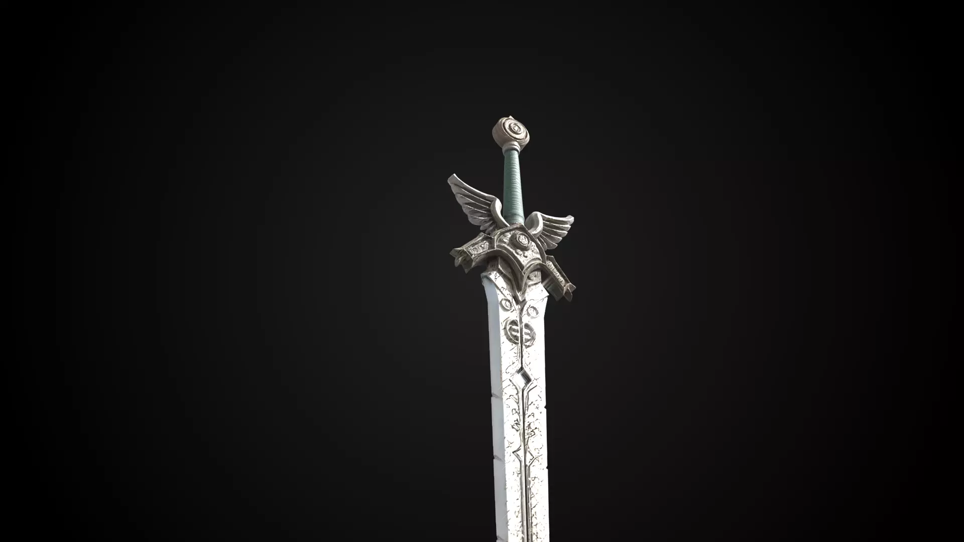 Stylized Rohan Sword - Winged Honor - Game Ready 3D model_4
