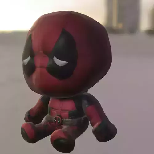 Chibi deadpool Hero Low-poly 3D model