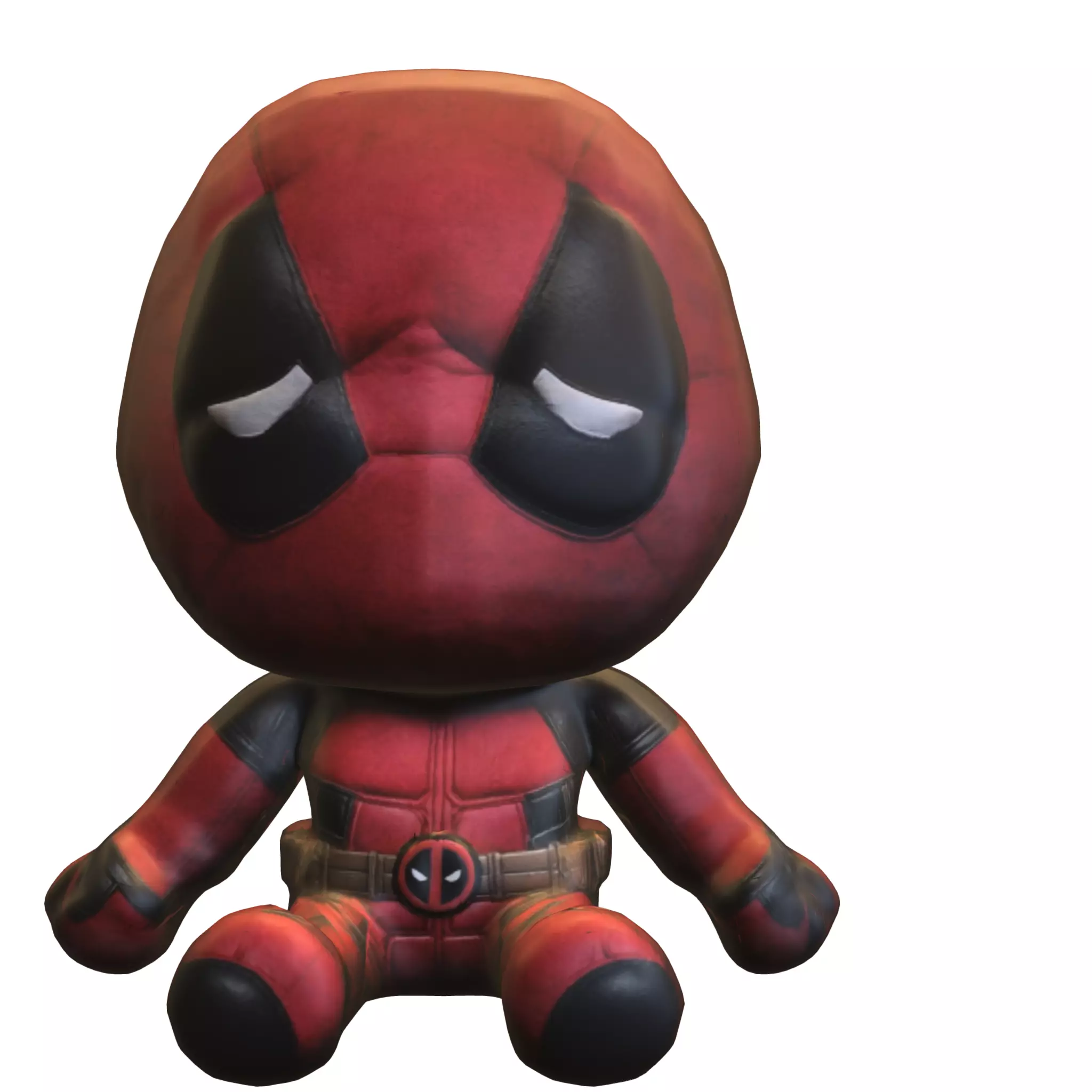 Chibi deadpool Hero Low-poly 3D model_1