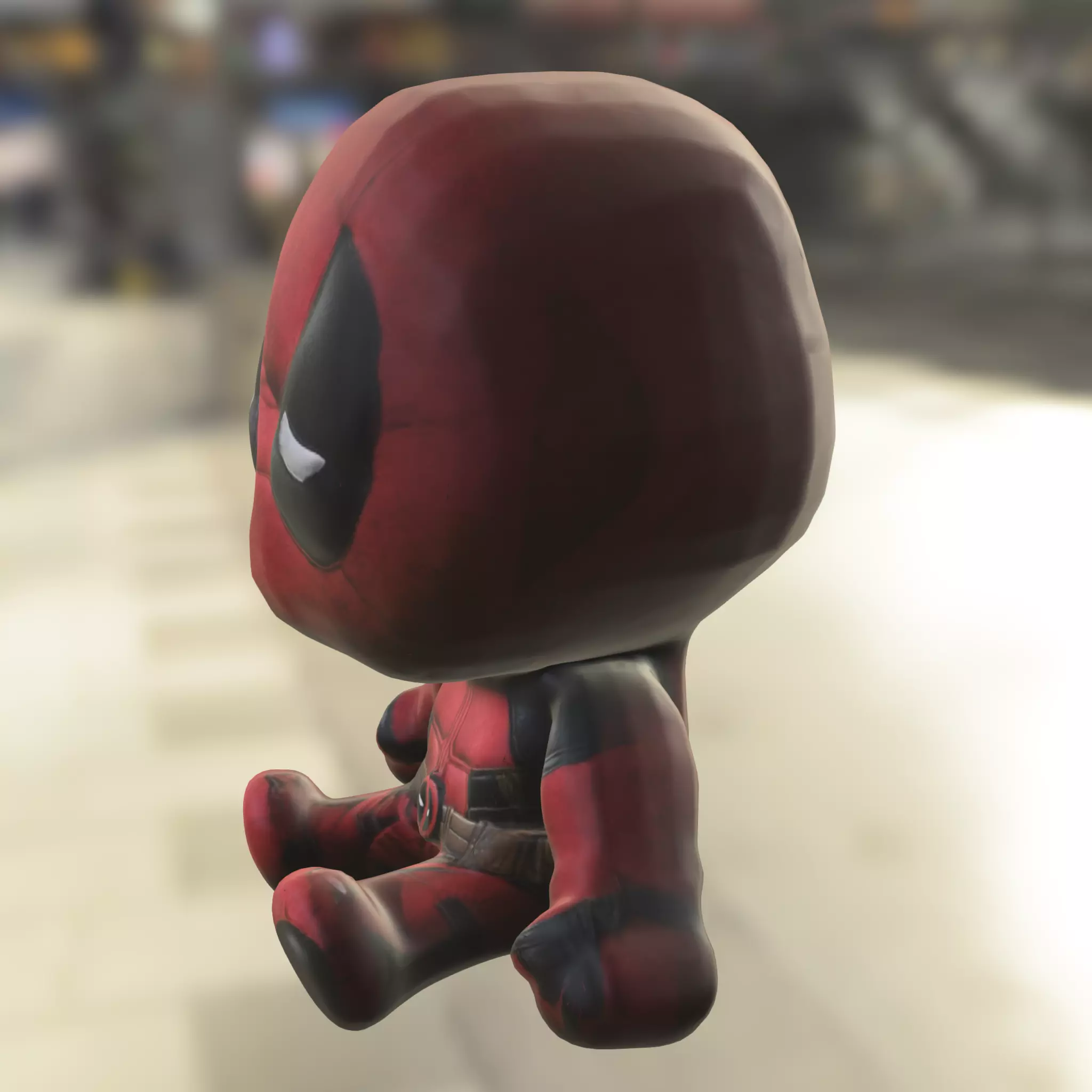 Chibi deadpool Hero Low-poly 3D model_2