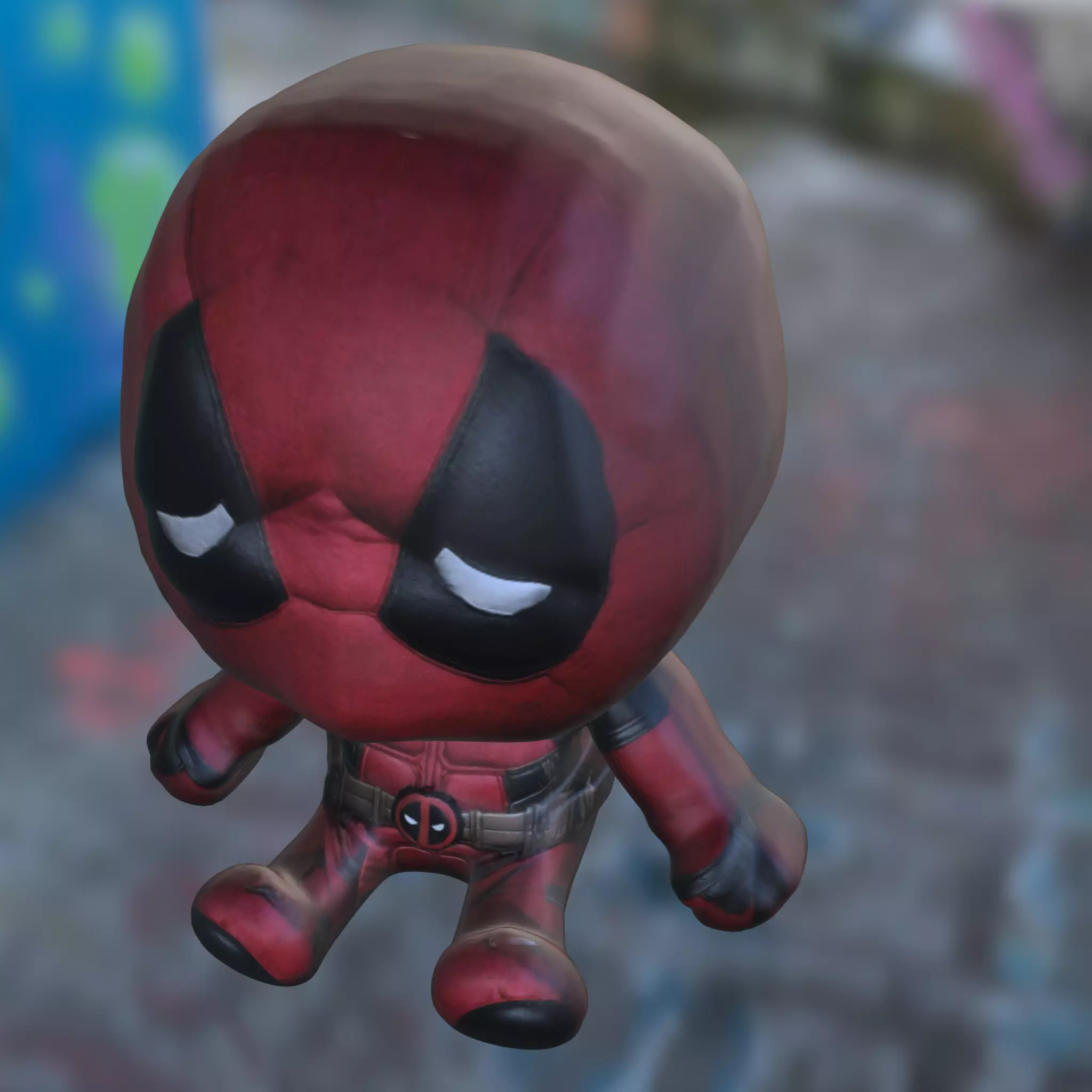 Chibi deadpool Hero Low-poly 3D model_4