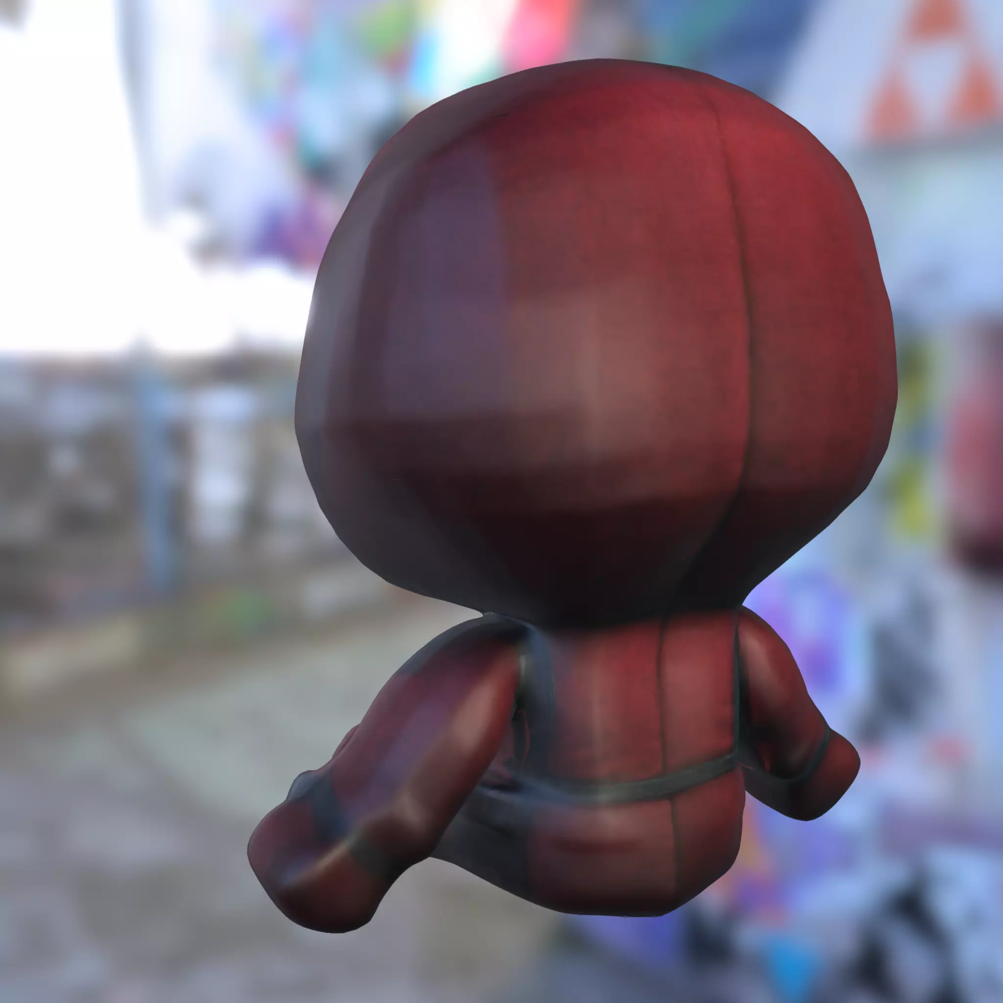 Chibi deadpool Hero Low-poly 3D model_3