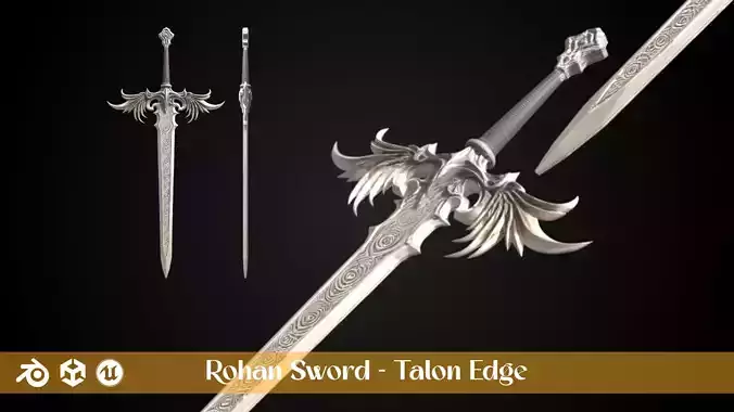 Stylized Rohan Sword - Talon Edge - Game Ready