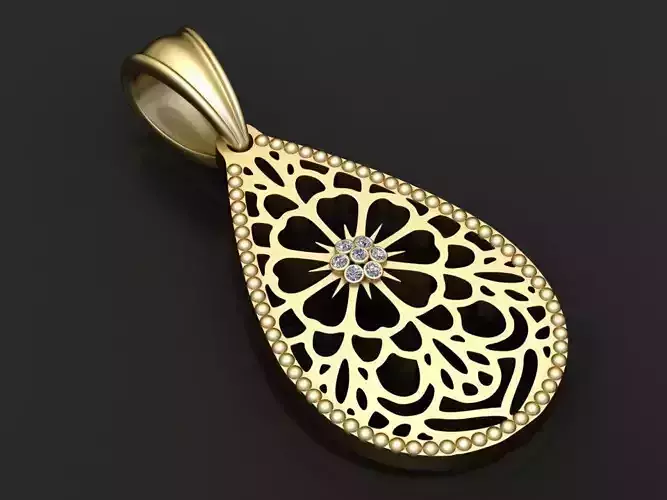 teardrop pendant 3D printable model 