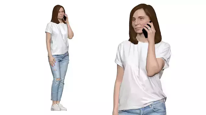 S00028 Young Woman Talking on Phone