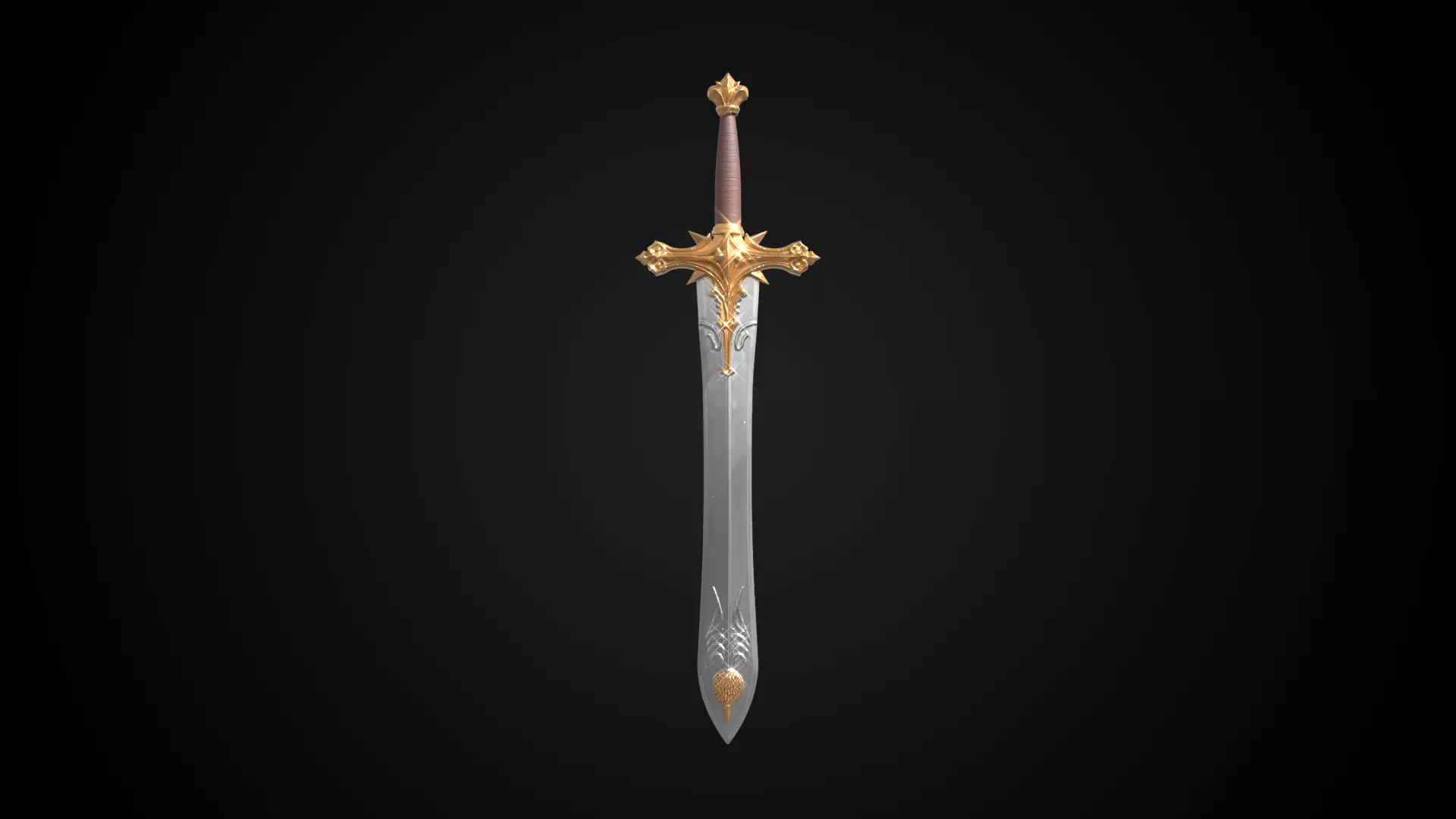 Stylized Rohan Sword - Sun Vow - Game Ready 3D model_1