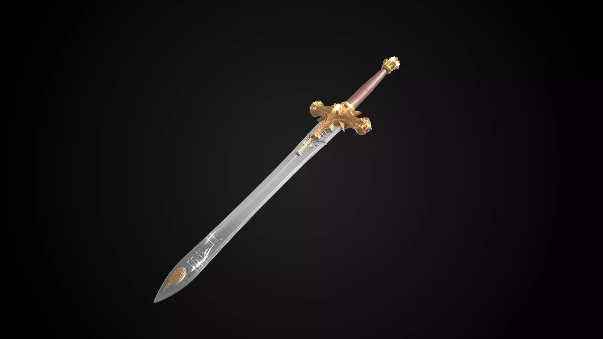 Stylized Rohan Sword - Sun Vow - Game Ready 3D model_6