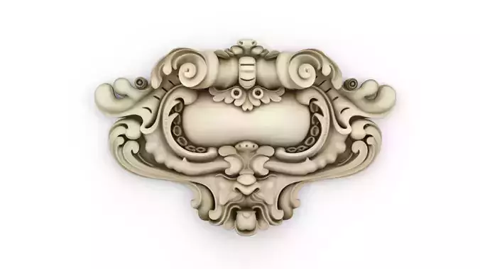 Cartouche classic decorative ornament cnc 3d printing stl 03