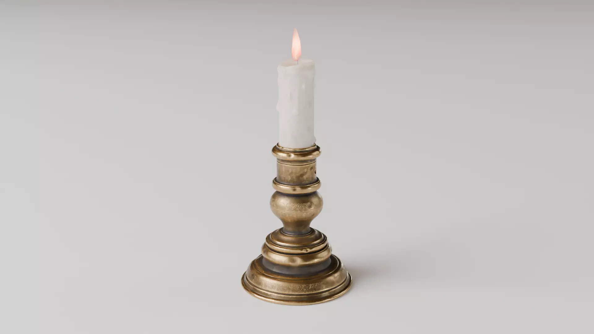 copper low candlestick 3D model_0