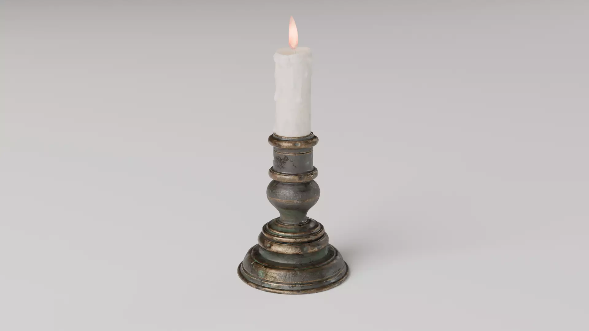 copper low candlestick 3D model_5