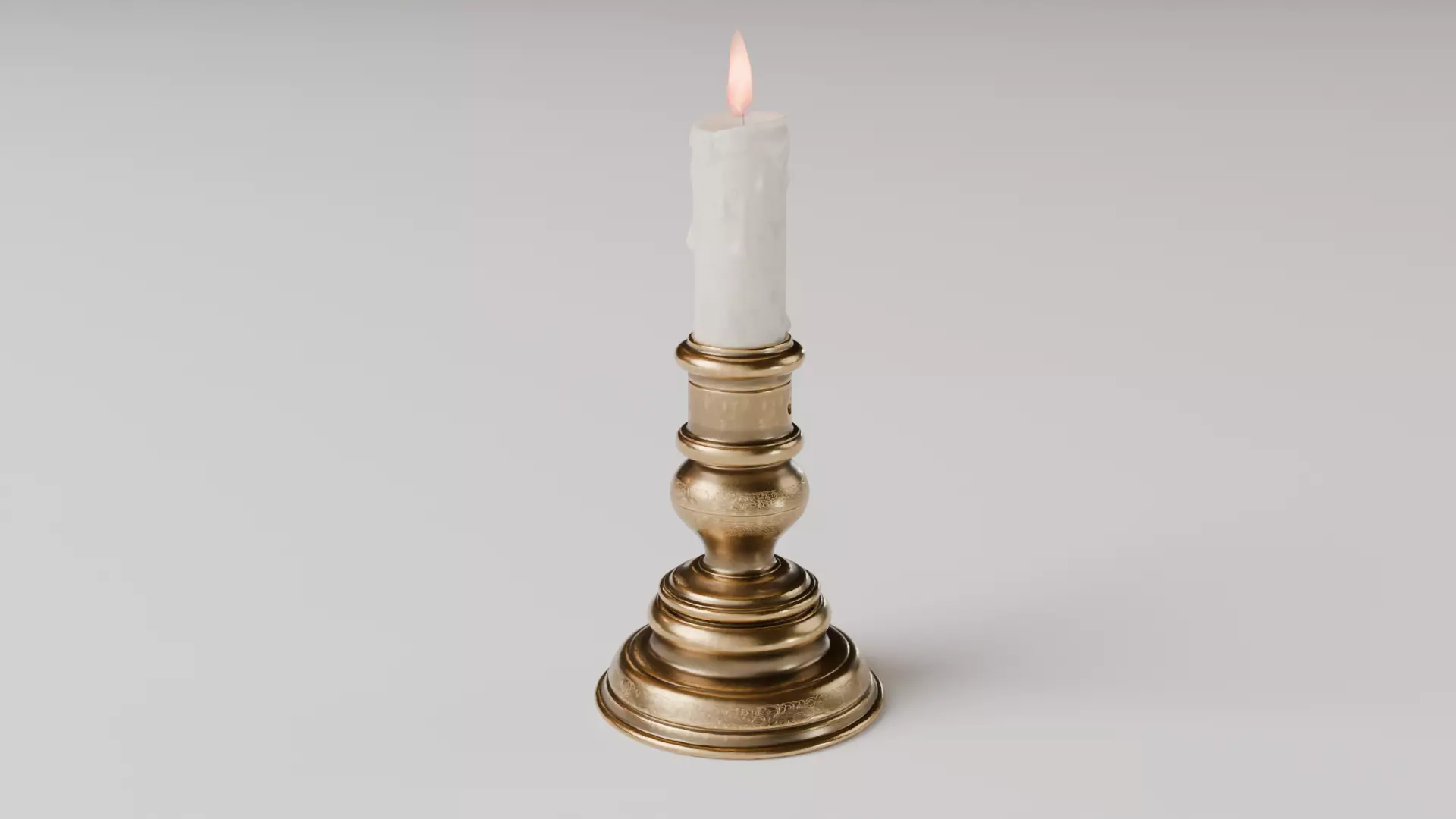copper low candlestick 3D model_7