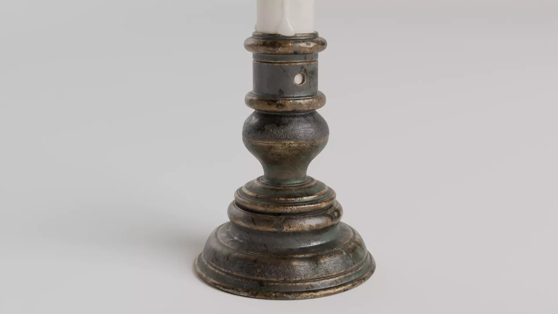 copper low candlestick 3D model_6