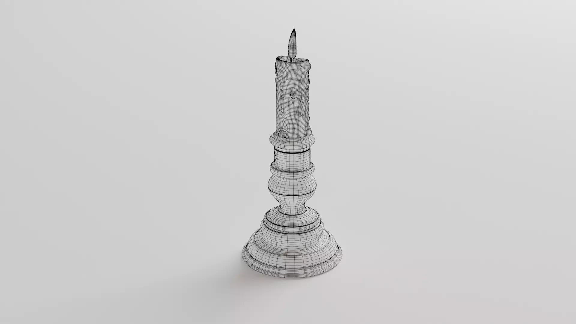 copper low candlestick 3D model_8