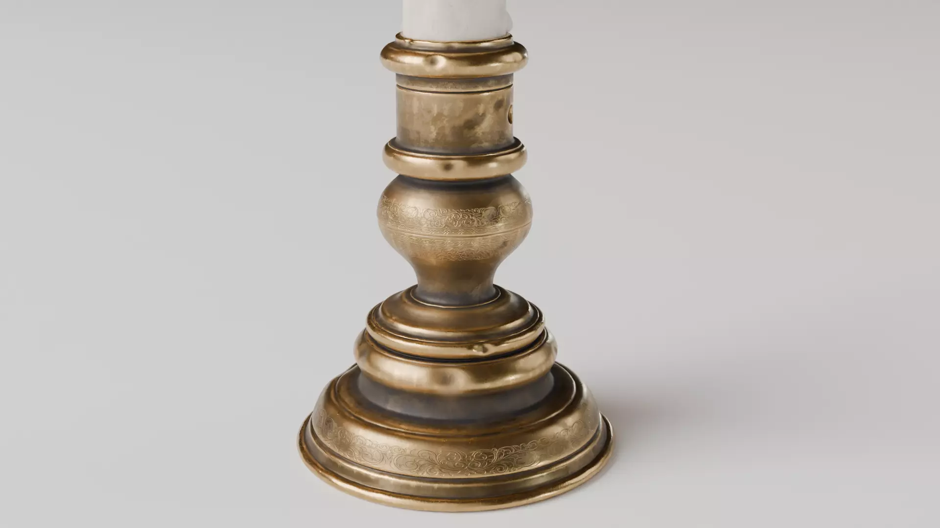 copper low candlestick 3D model_1