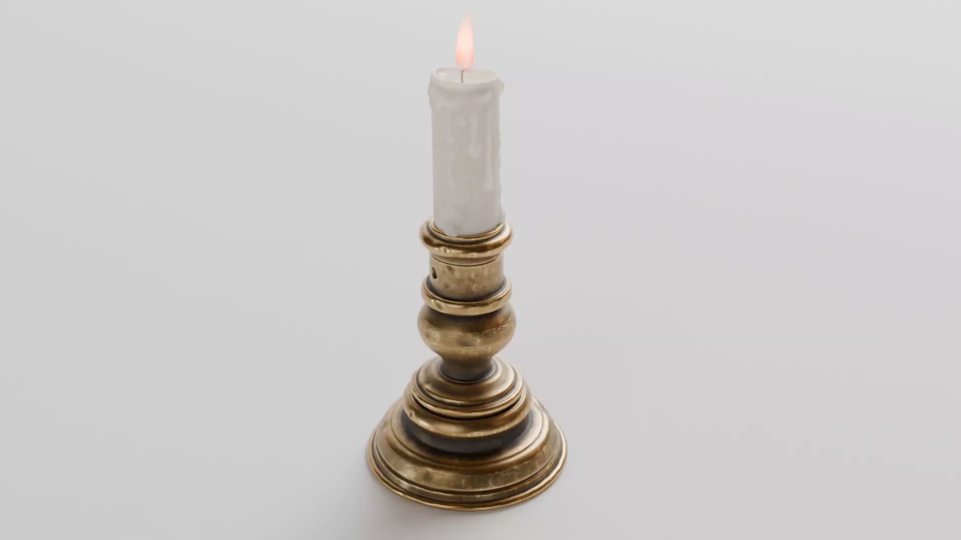 copper low candlestick 3D model_2