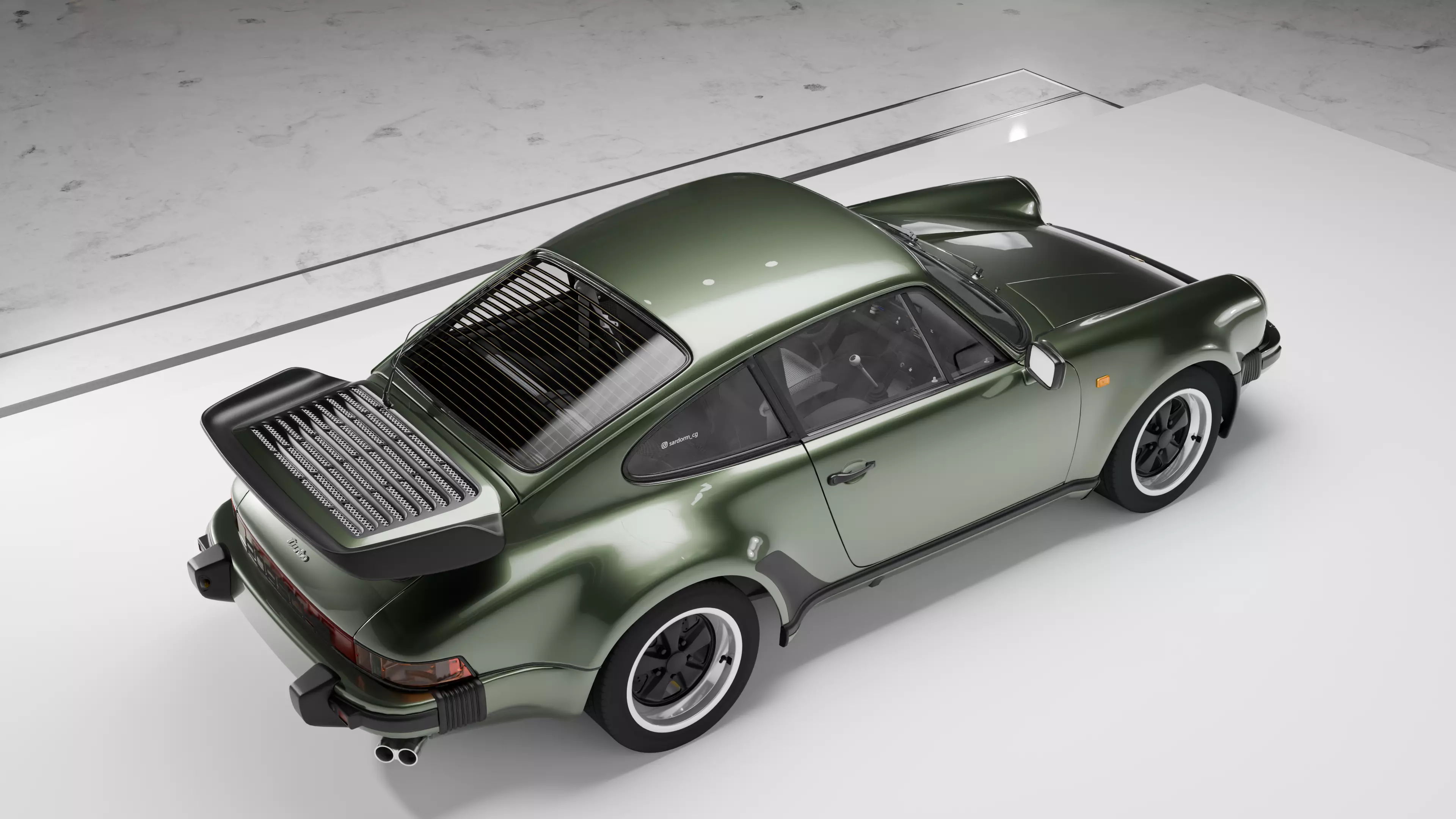 Porsche 911 Turbo 930 Low-poly 3D model_9