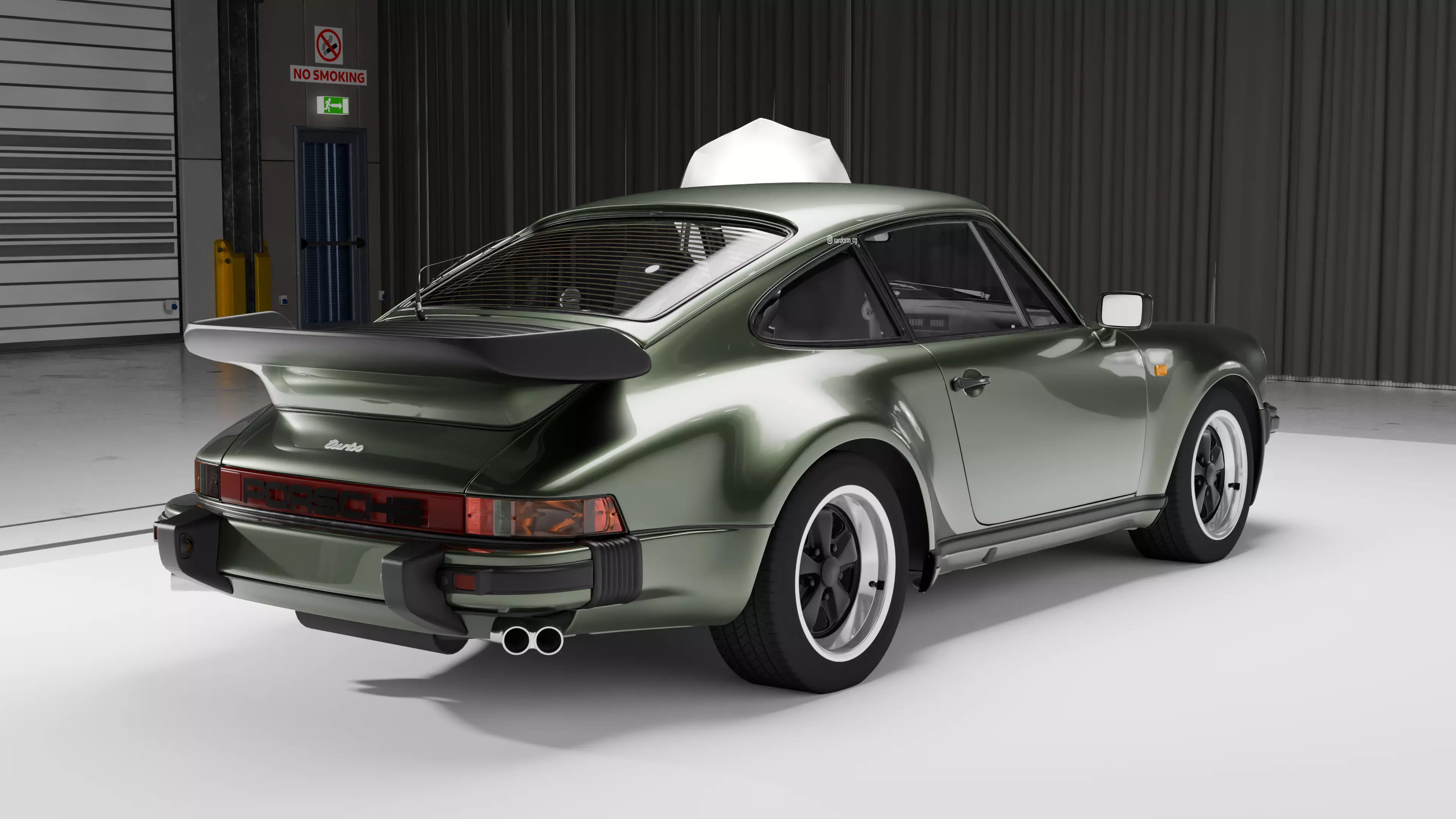 Porsche 911 Turbo 930 Low-poly 3D model_2