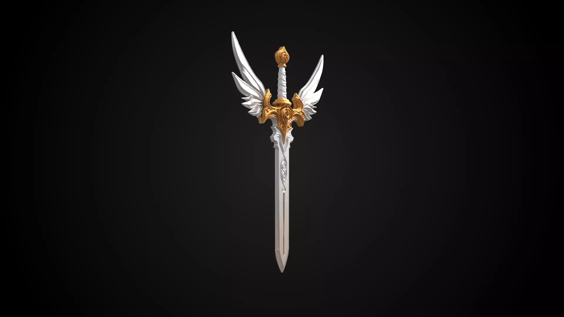 Stylized Rohan Sword - Sky Wing - Game Ready 3D model_3