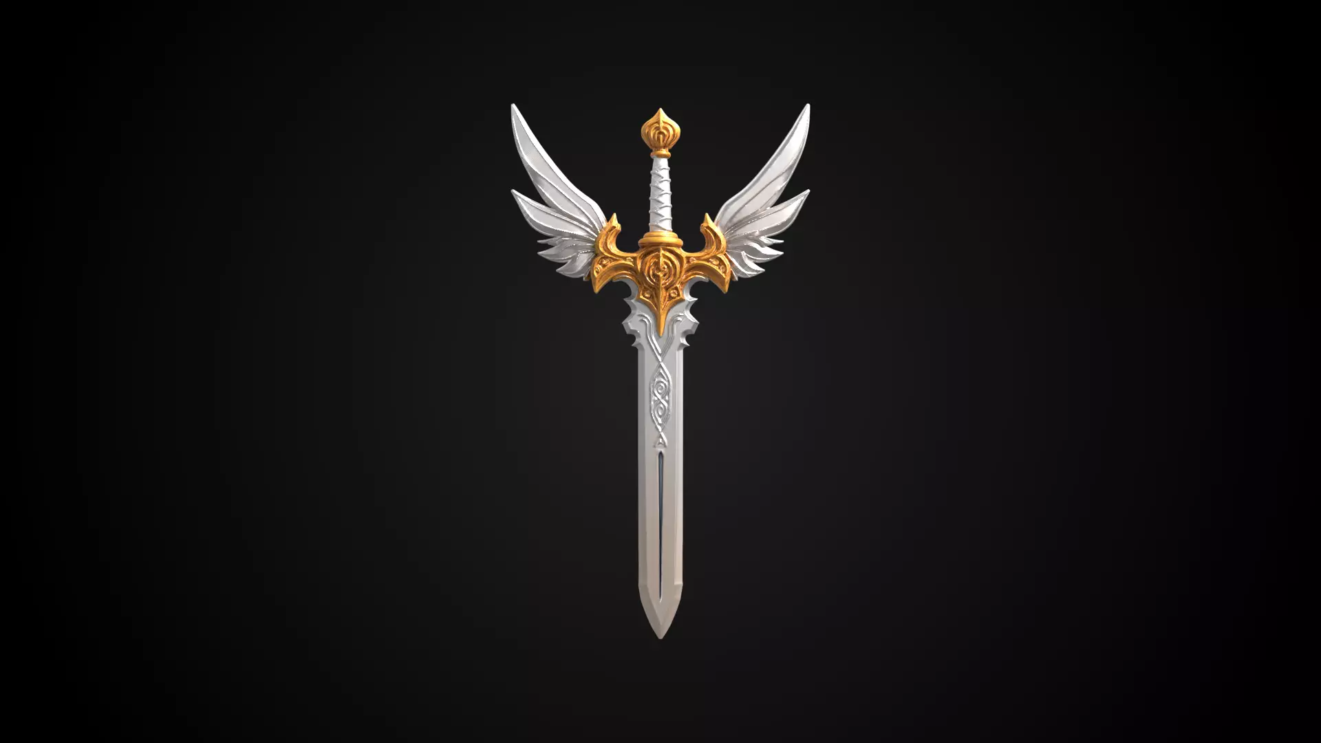 Stylized Rohan Sword - Sky Wing - Game Ready 3D model_1