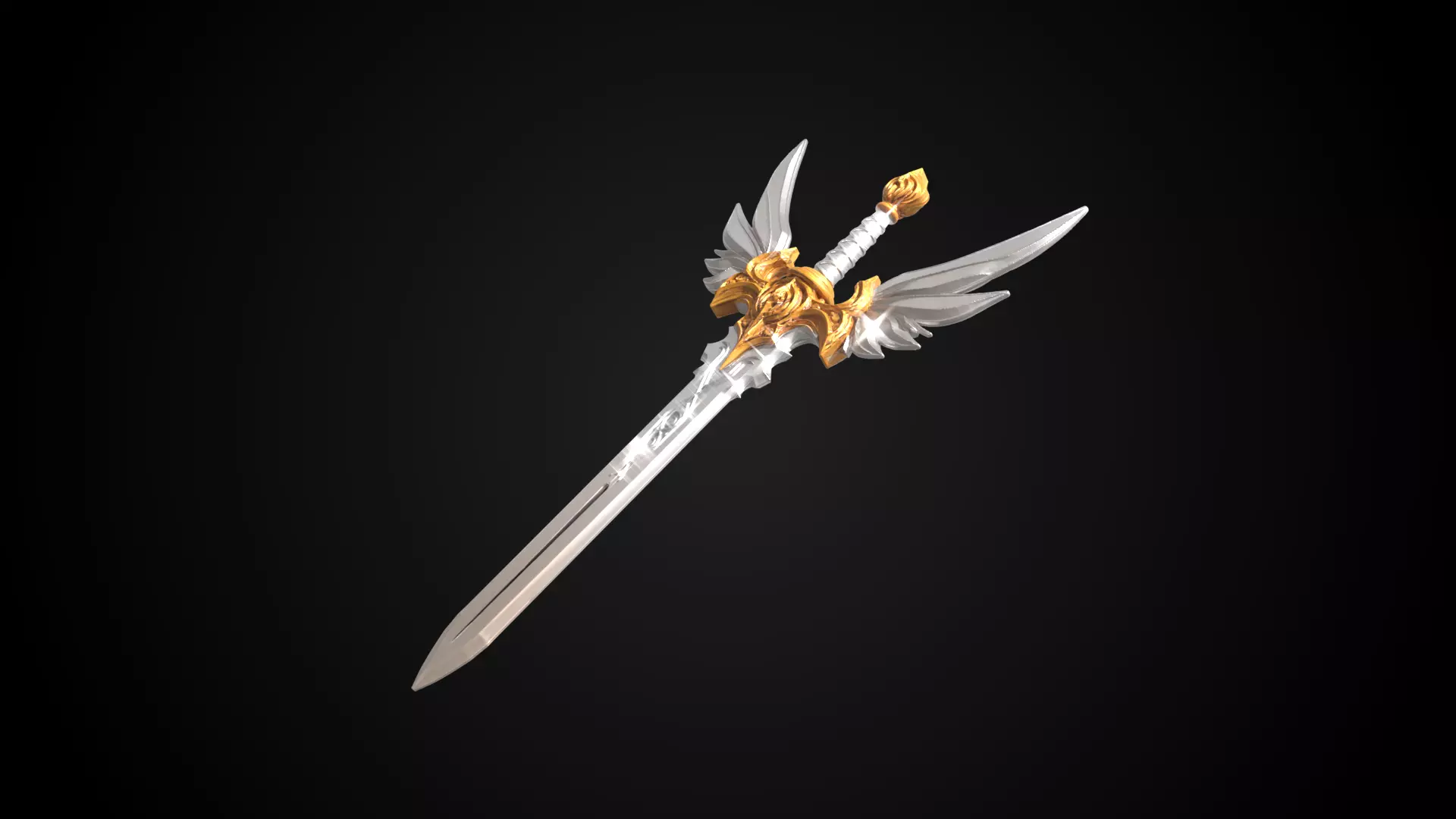 Stylized Rohan Sword - Sky Wing - Game Ready 3D model_6
