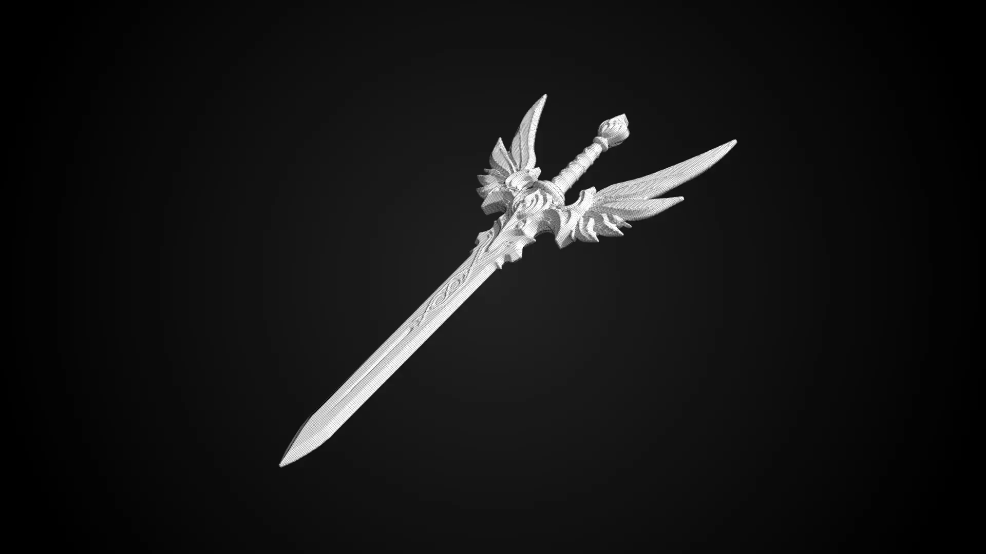 Stylized Rohan Sword - Sky Wing - Game Ready 3D model_7