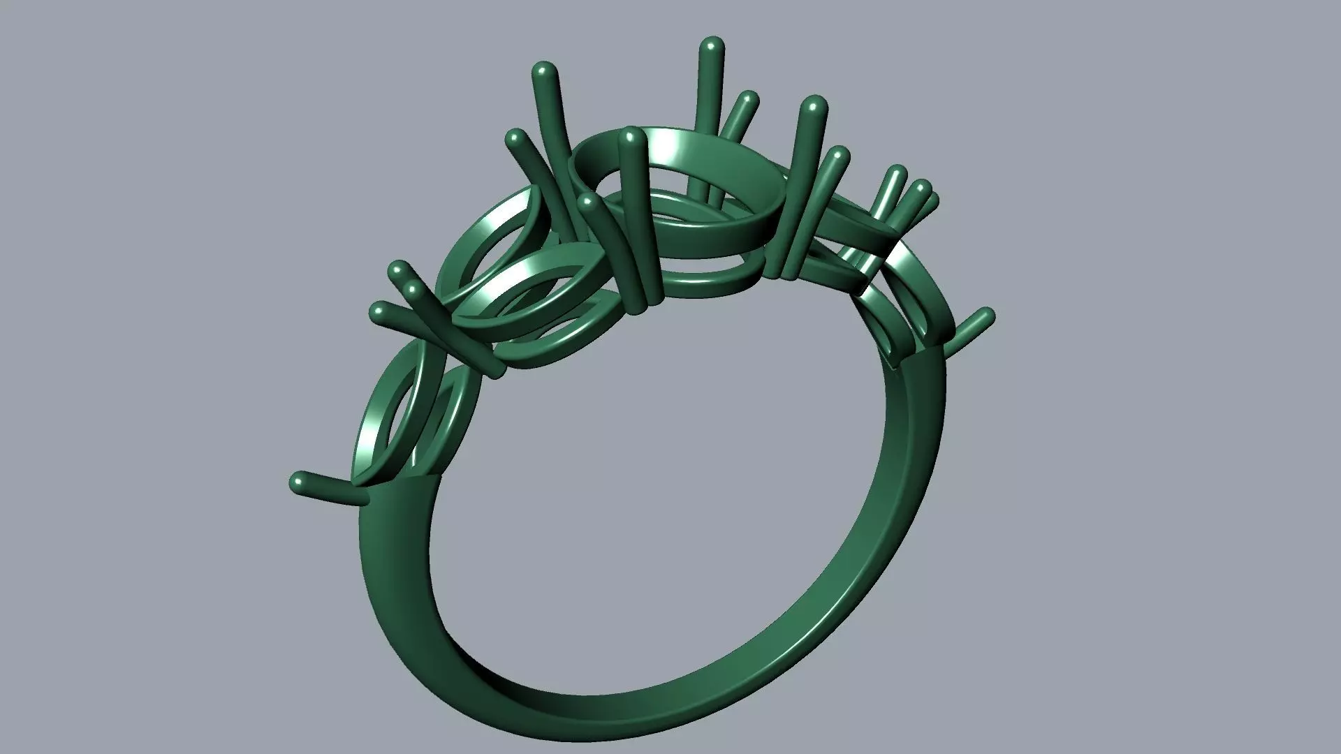 Navetes Oval Stone Ring 3D print model_12