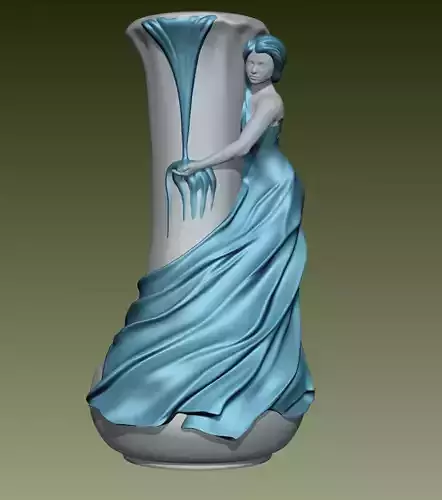 Girl holding a vase of flowers or solid version