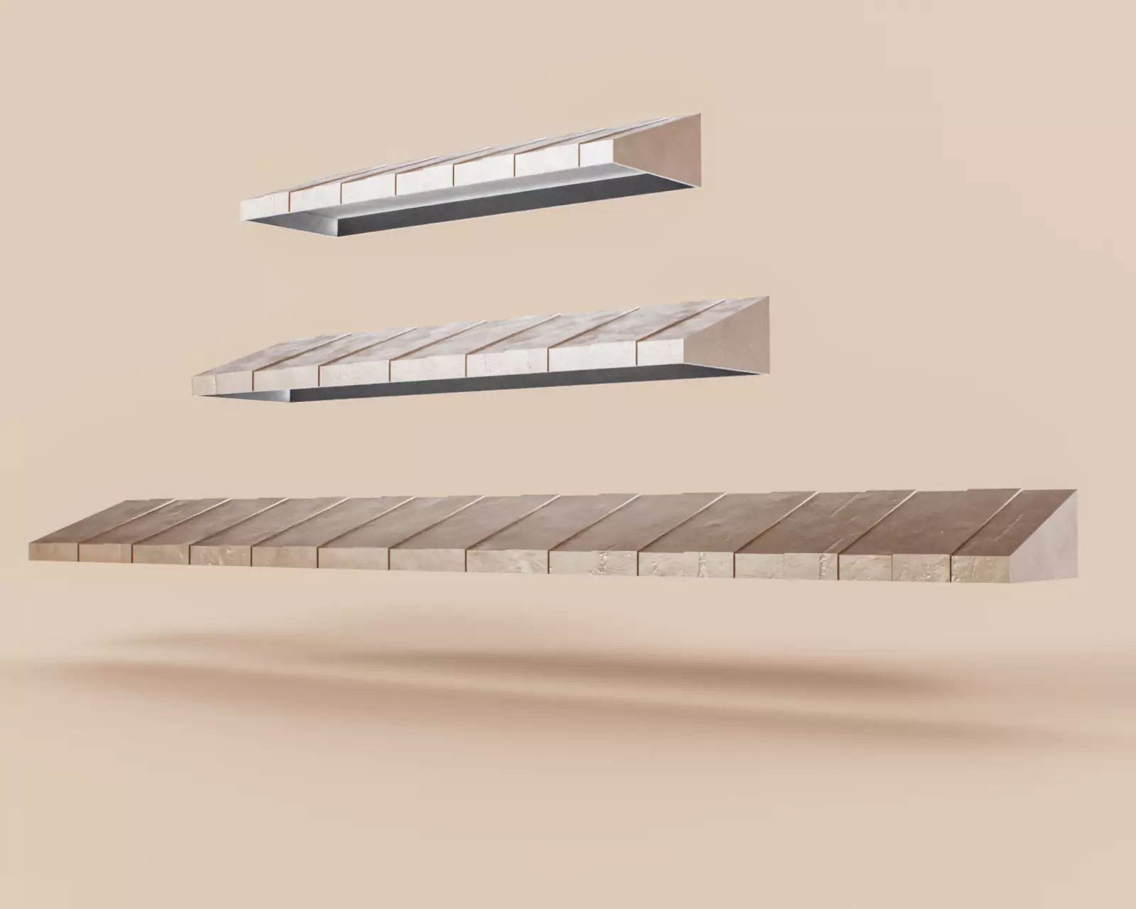 Exterior Awning Type D Set of 3 Low-poly 3D model_0