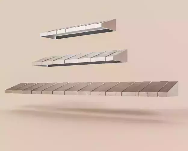 Exterior Awning Type D Set of 3 Low-poly 3D model