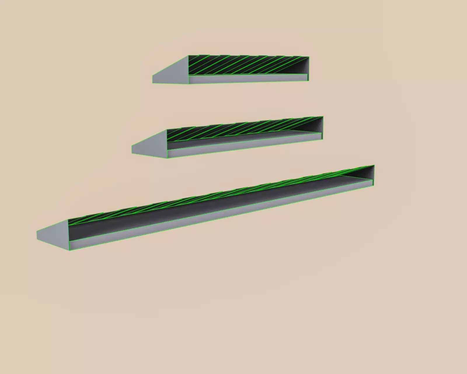 Exterior Awning Type D Set of 3 Low-poly 3D model_16