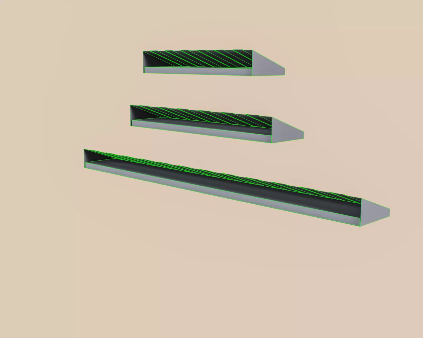 Exterior Awning Type D Set of 3 Low-poly 3D model_14