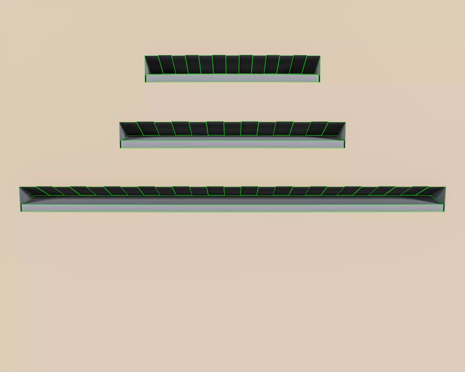 Exterior Awning Type D Set of 3 Low-poly 3D model_15