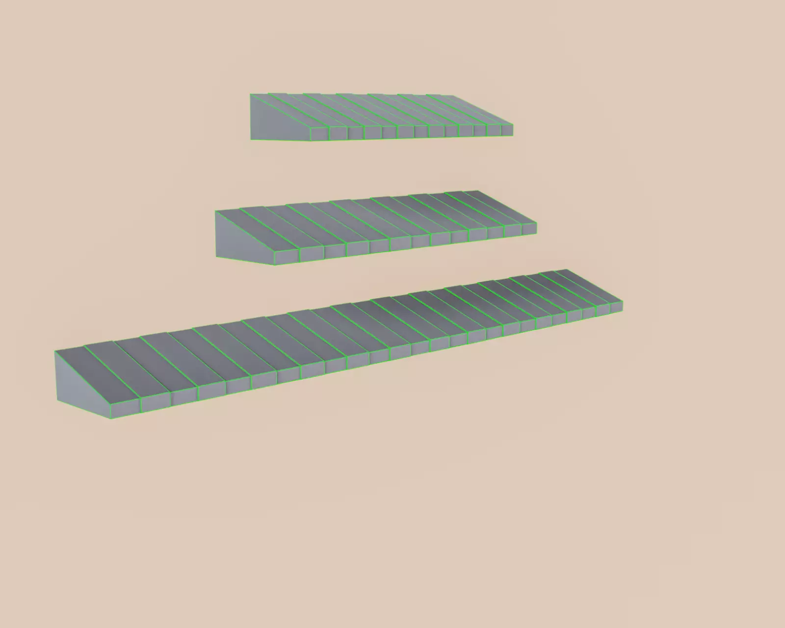 Exterior Awning Type D Set of 3 Low-poly 3D model_12