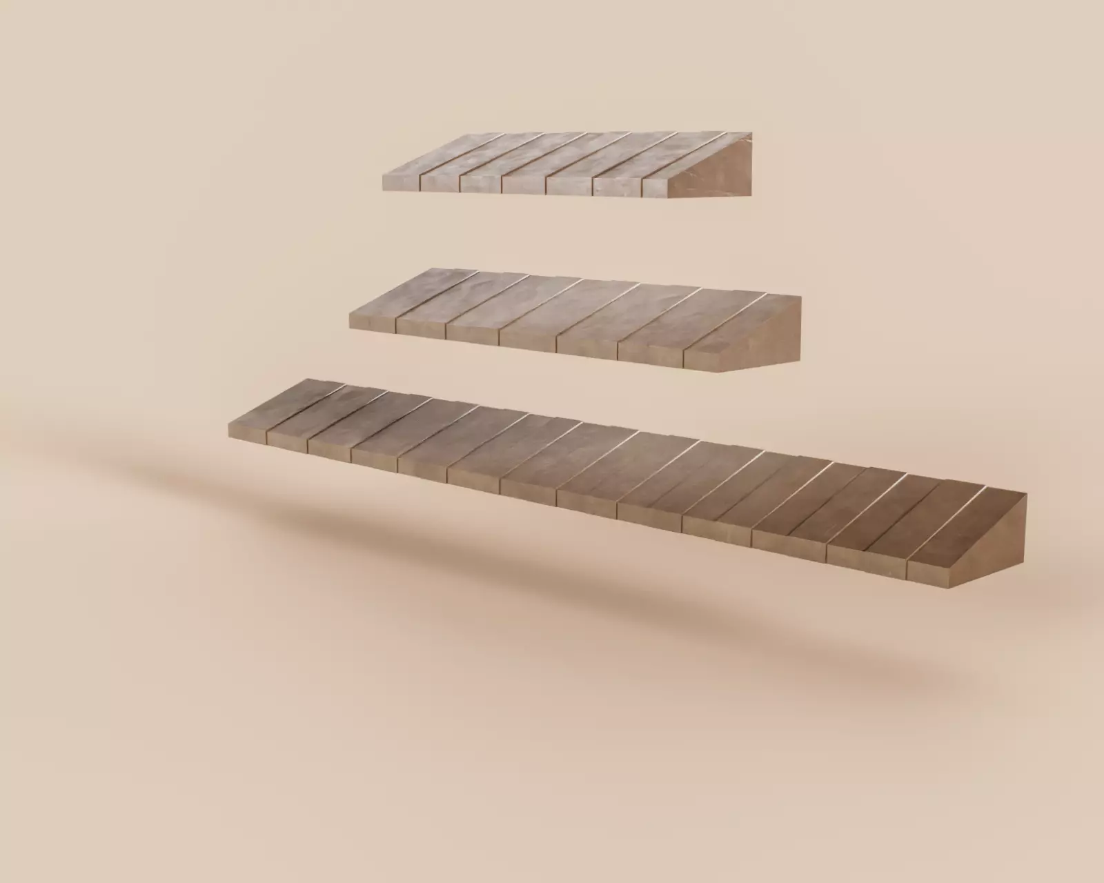 Exterior Awning Type D Set of 3 Low-poly 3D model_10