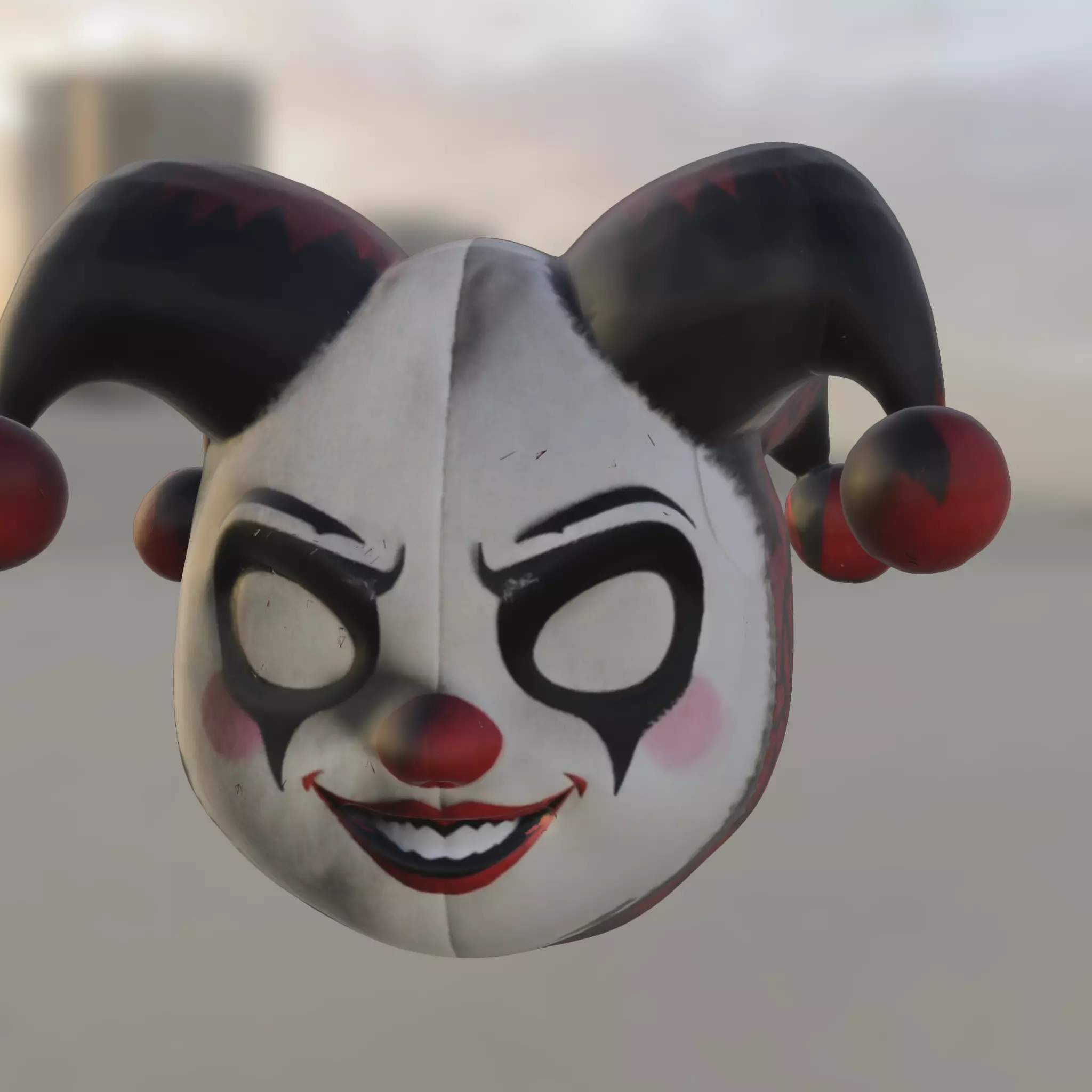Sinister Jester Mask Low-poly 3D model_0