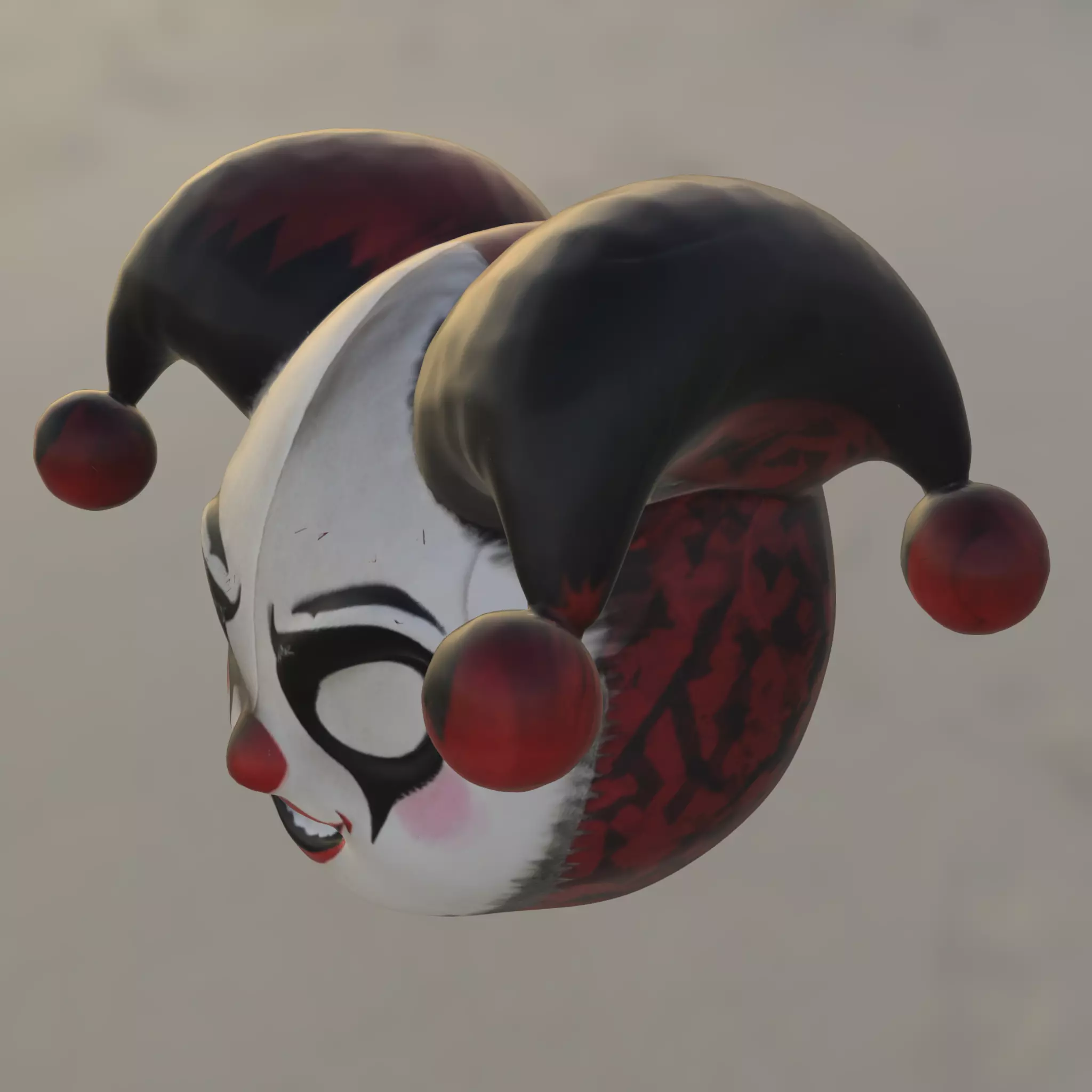 Sinister Jester Mask Low-poly 3D model_1