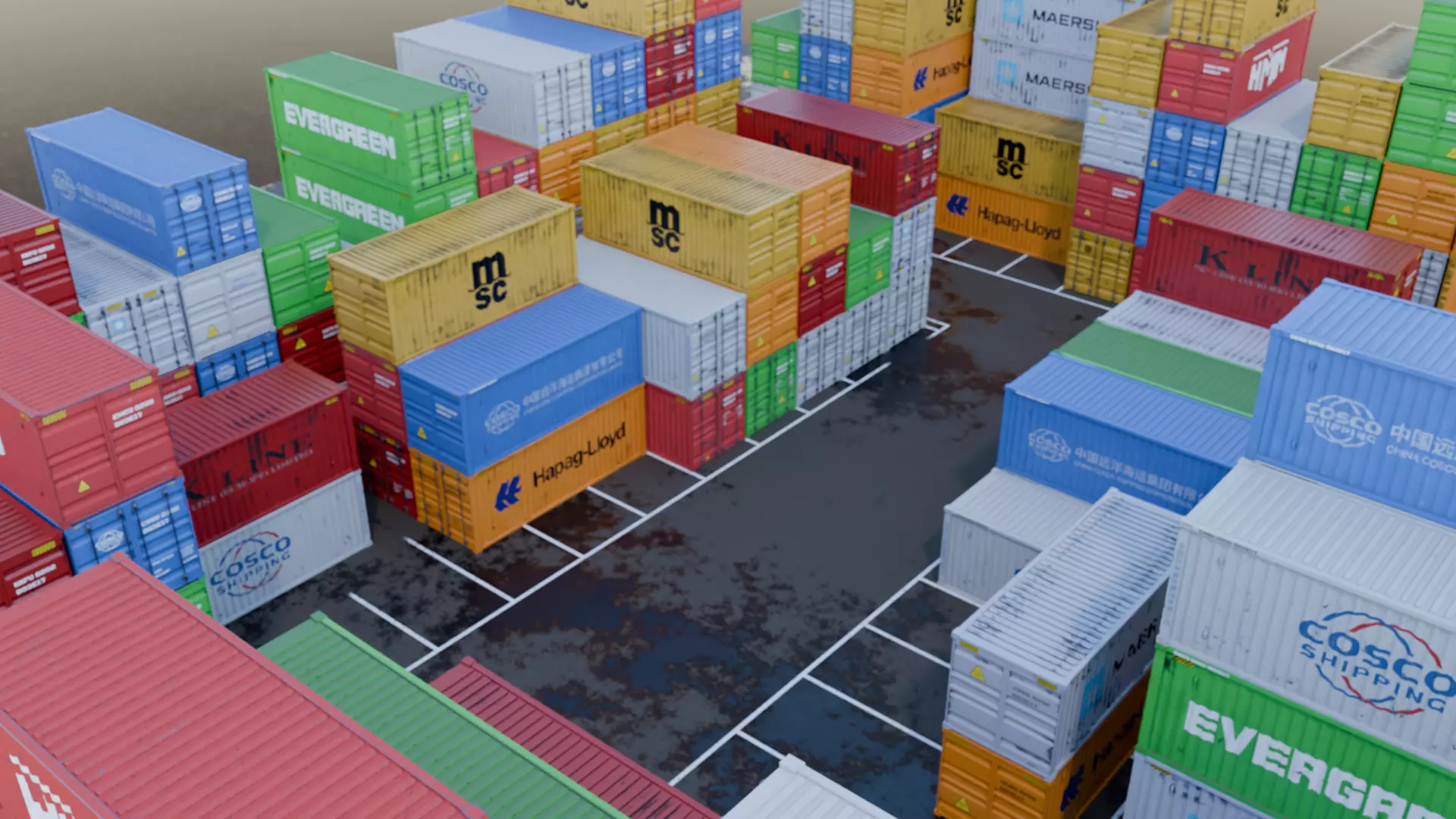 Harbour - Container Shipping 3D model_7