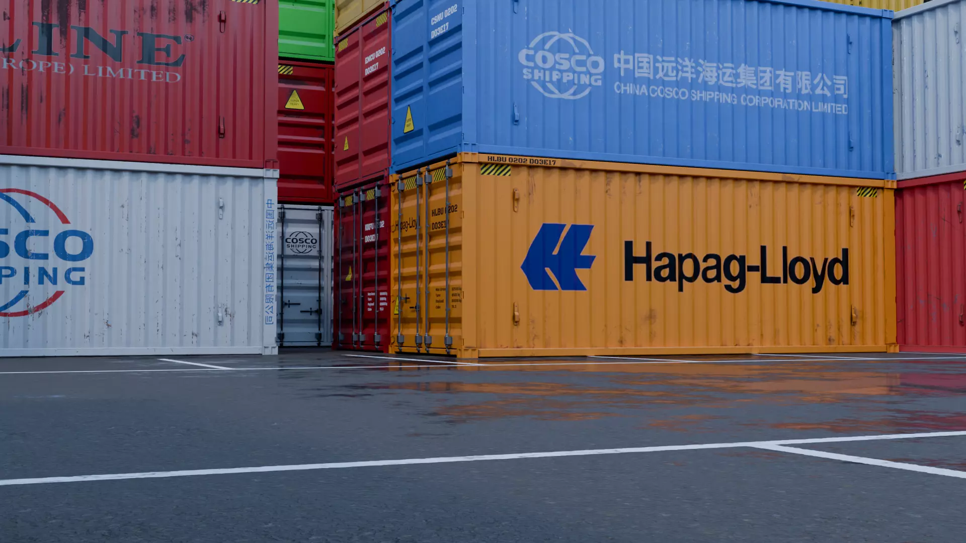 Harbour - Container Shipping 3D model_5