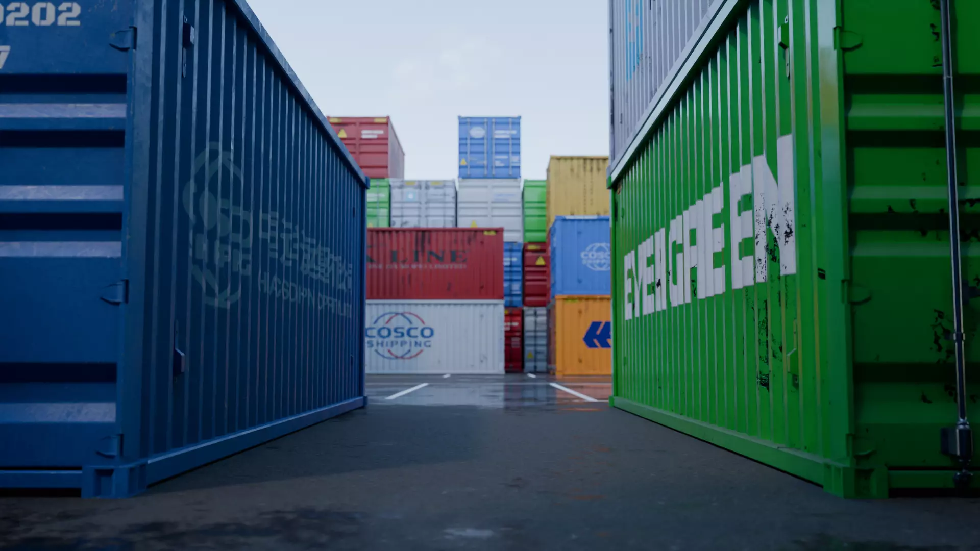 Harbour - Container Shipping 3D model_14