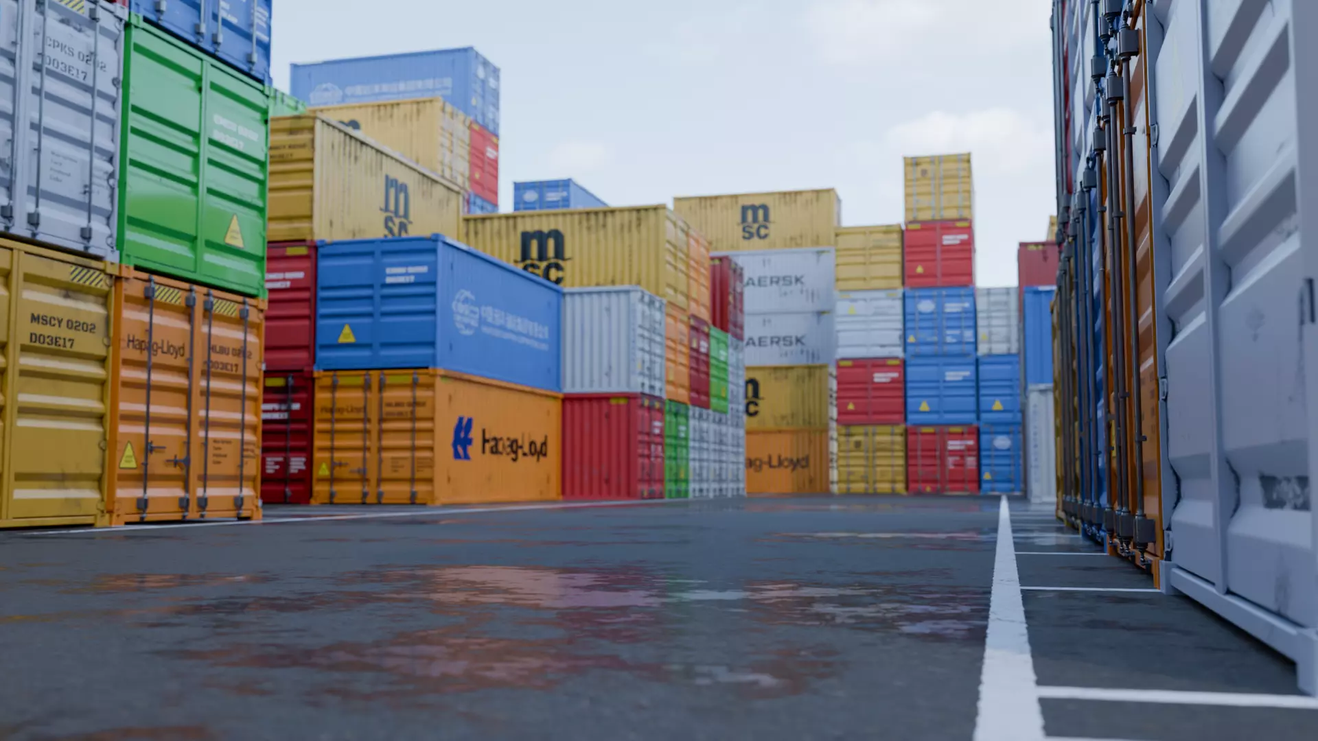 Harbour - Container Shipping 3D model_8