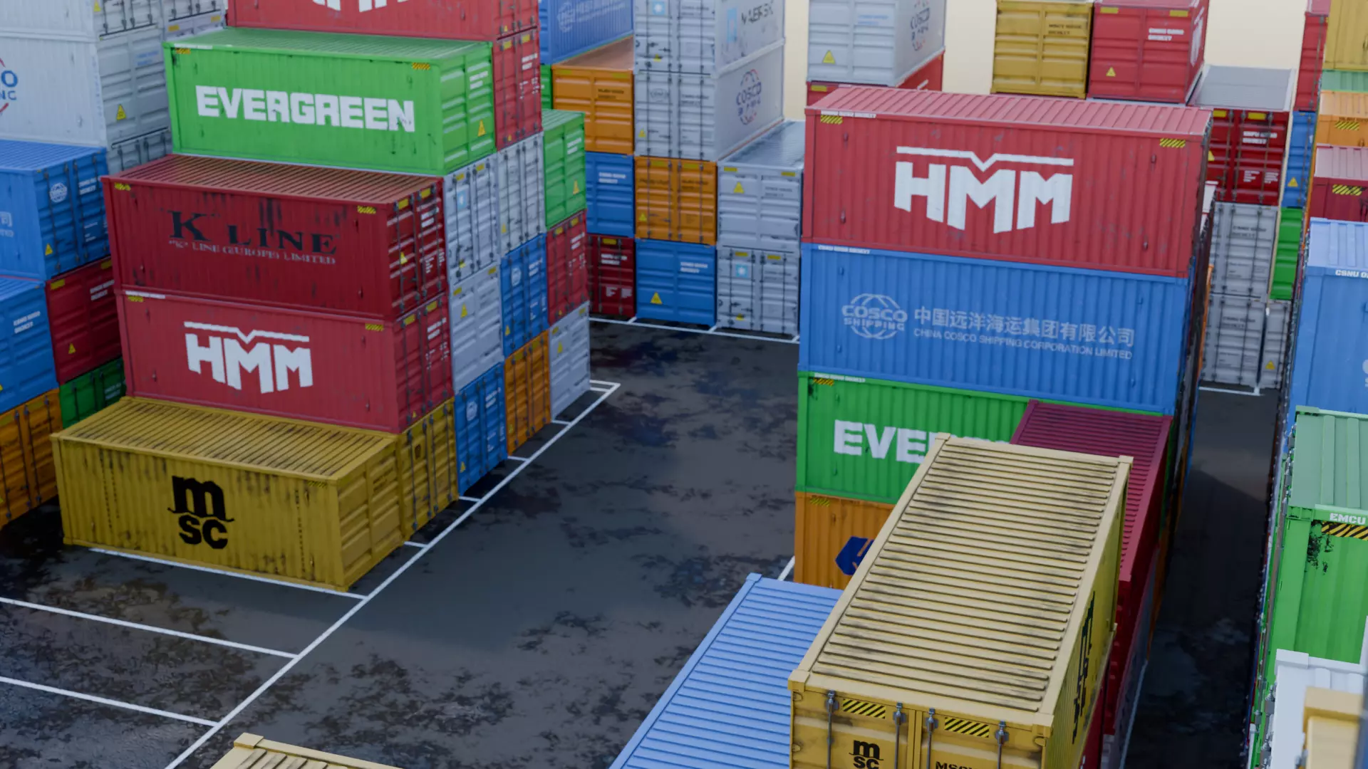 Harbour - Container Shipping 3D model_12