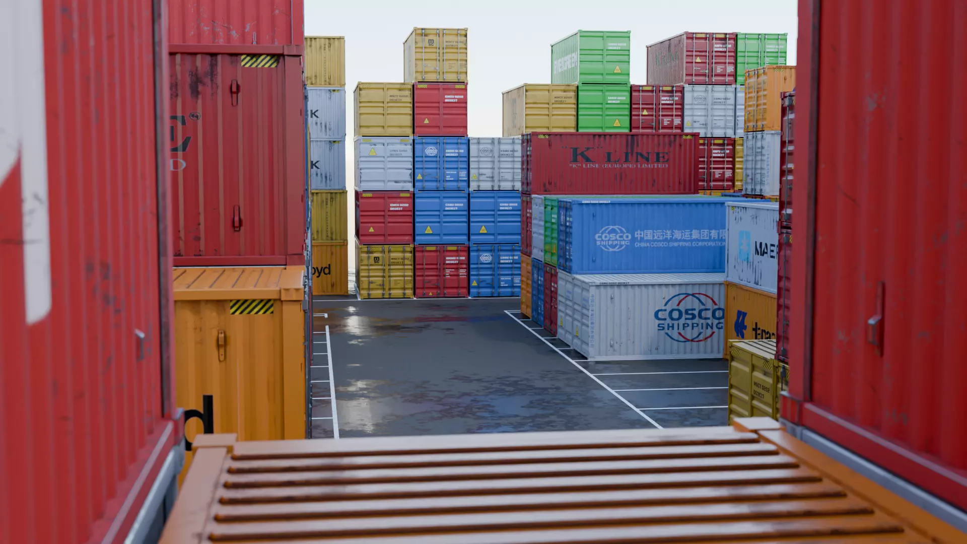 Harbour - Container Shipping 3D model_9