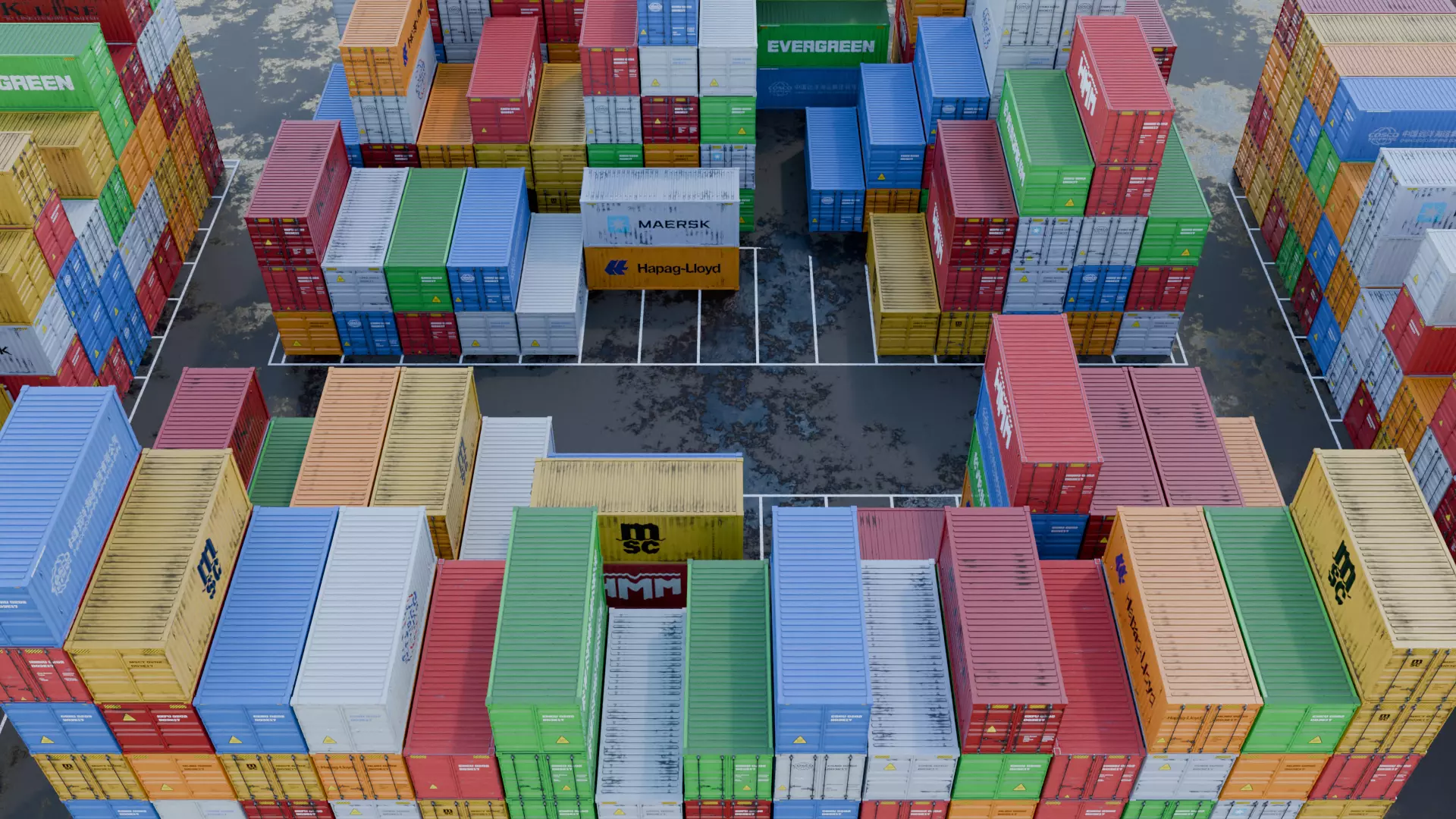 Harbour - Container Shipping 3D model_11