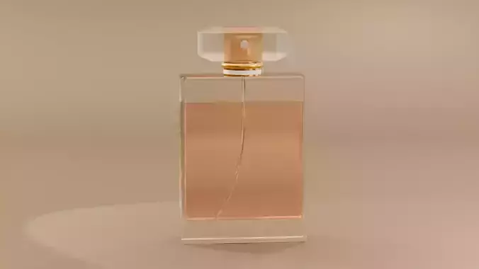 Perfume Bottle 3D Model  Cosmetic Glass Bottle with Cap