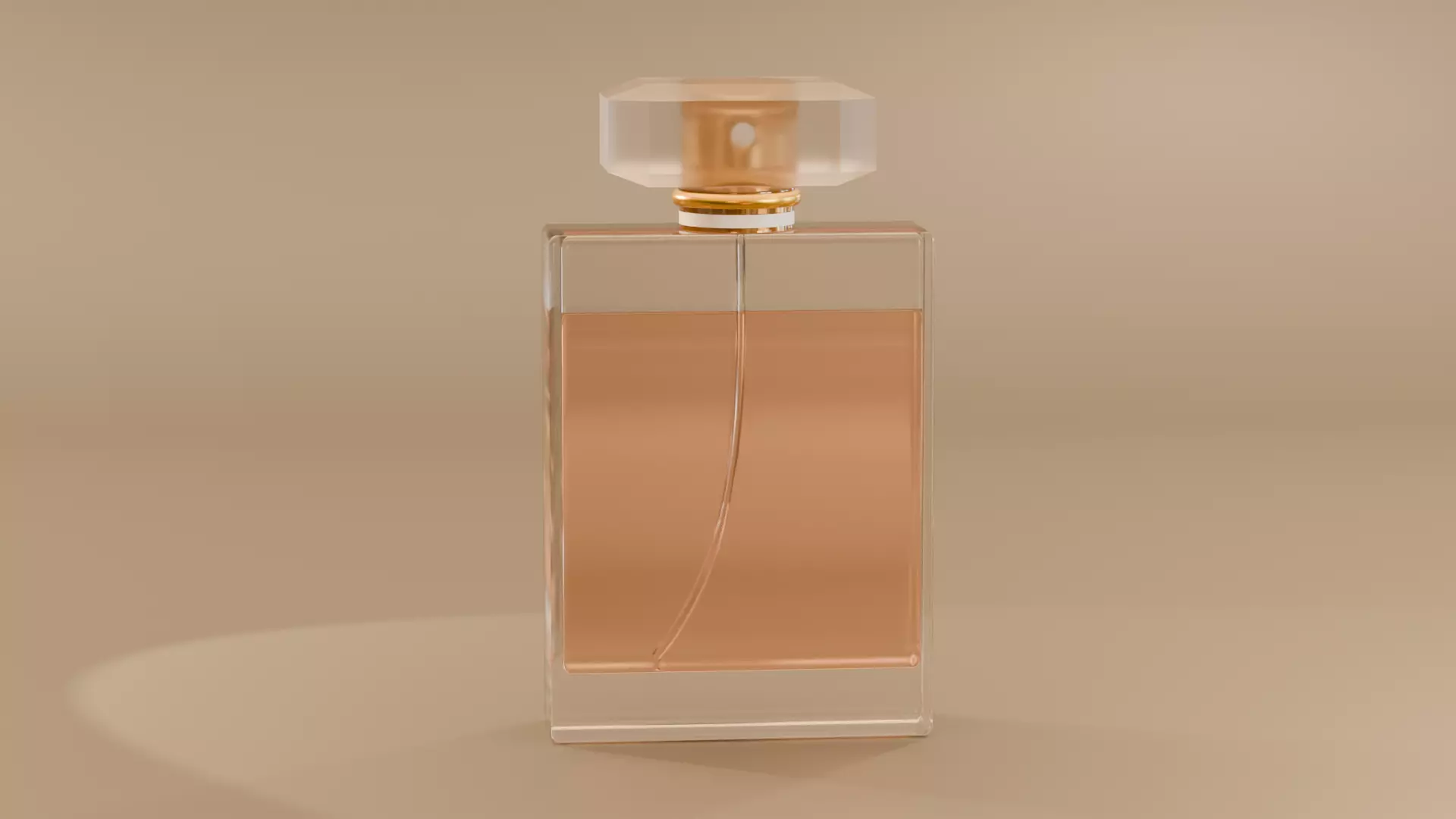 Perfume Bottle 3D Model Cosmetic Glass Bottle with Cap Free 3D model_0