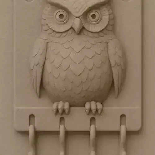 Owl Wall Keyholder STL 3D Printable Hook Rack 3D print model