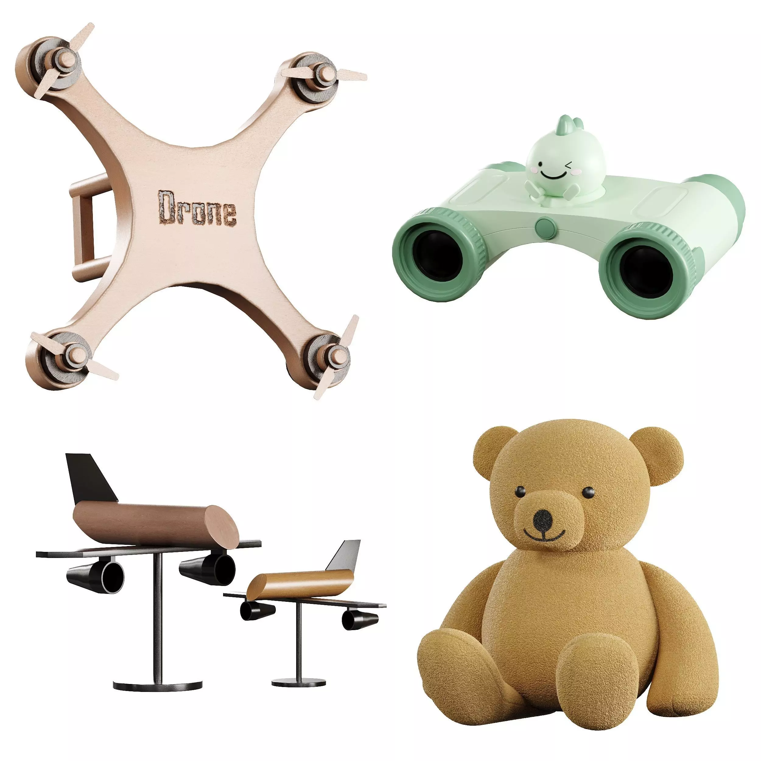 Children Room Set 16 Fly Set Low-poly 3D model_3