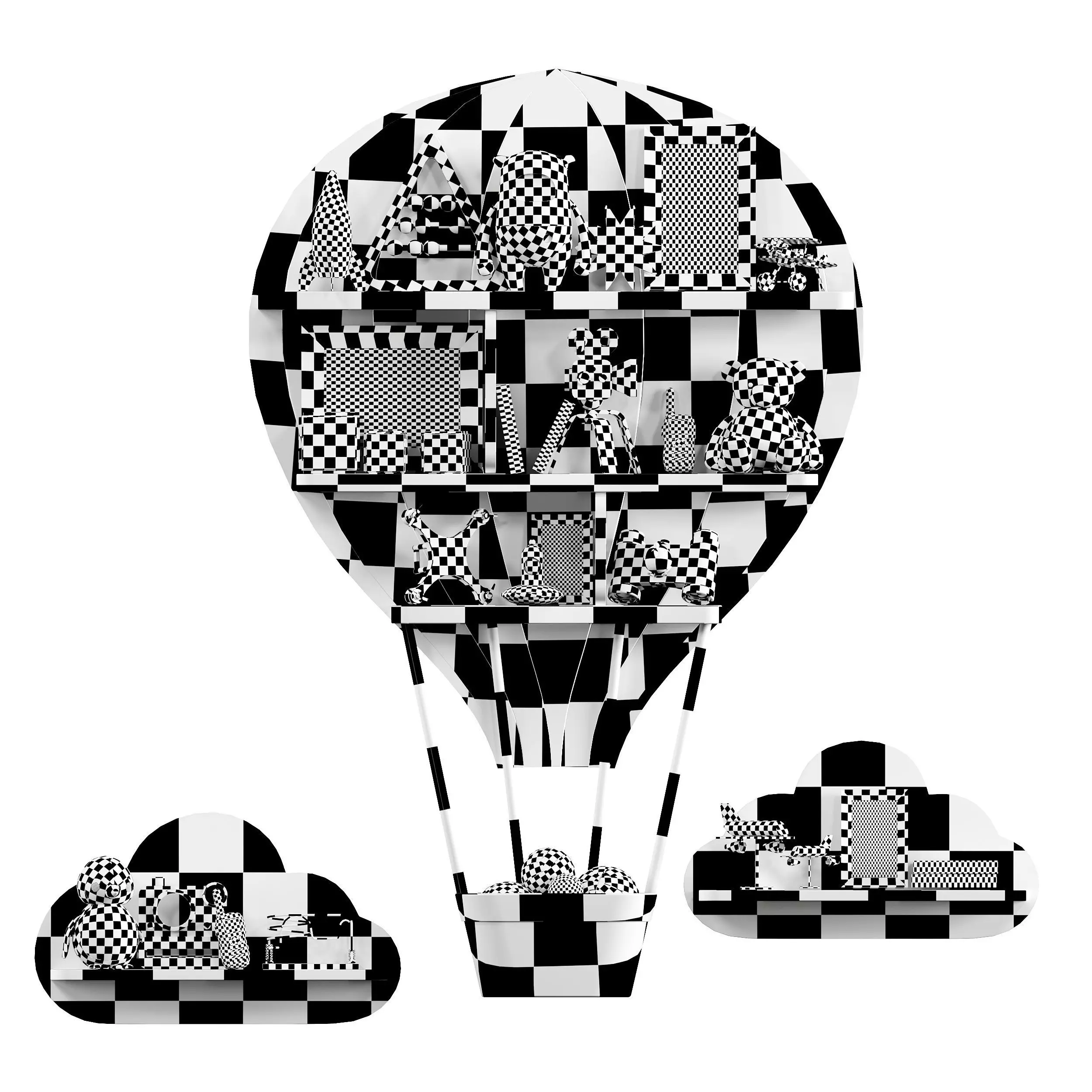 Children Room Set 16 Fly Set Low-poly 3D model_5