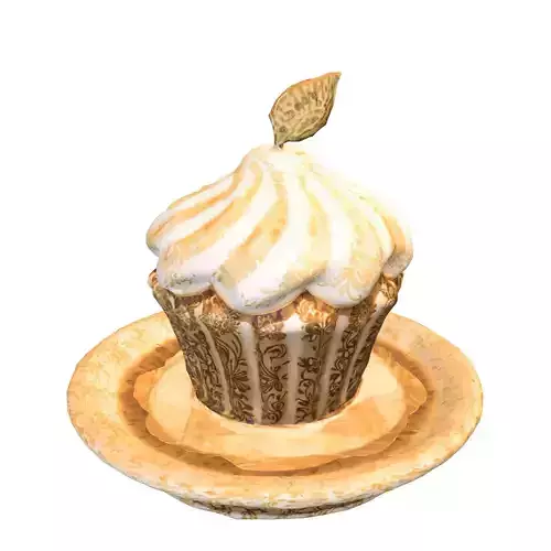 Baroque Cupcake Low-poly 3D model