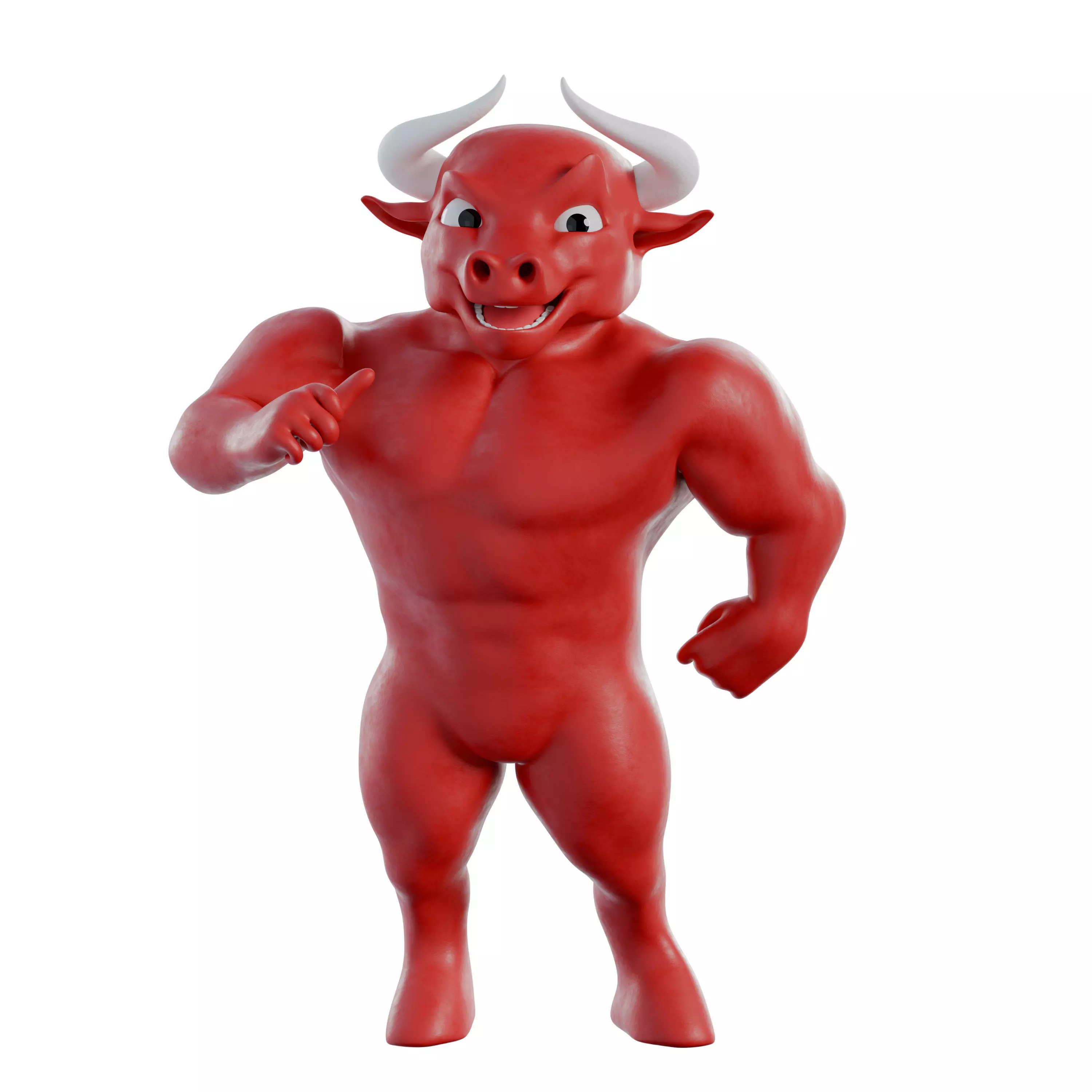 Cartoon Mascot Business Bull Rigged 3D model Free 3D model_33